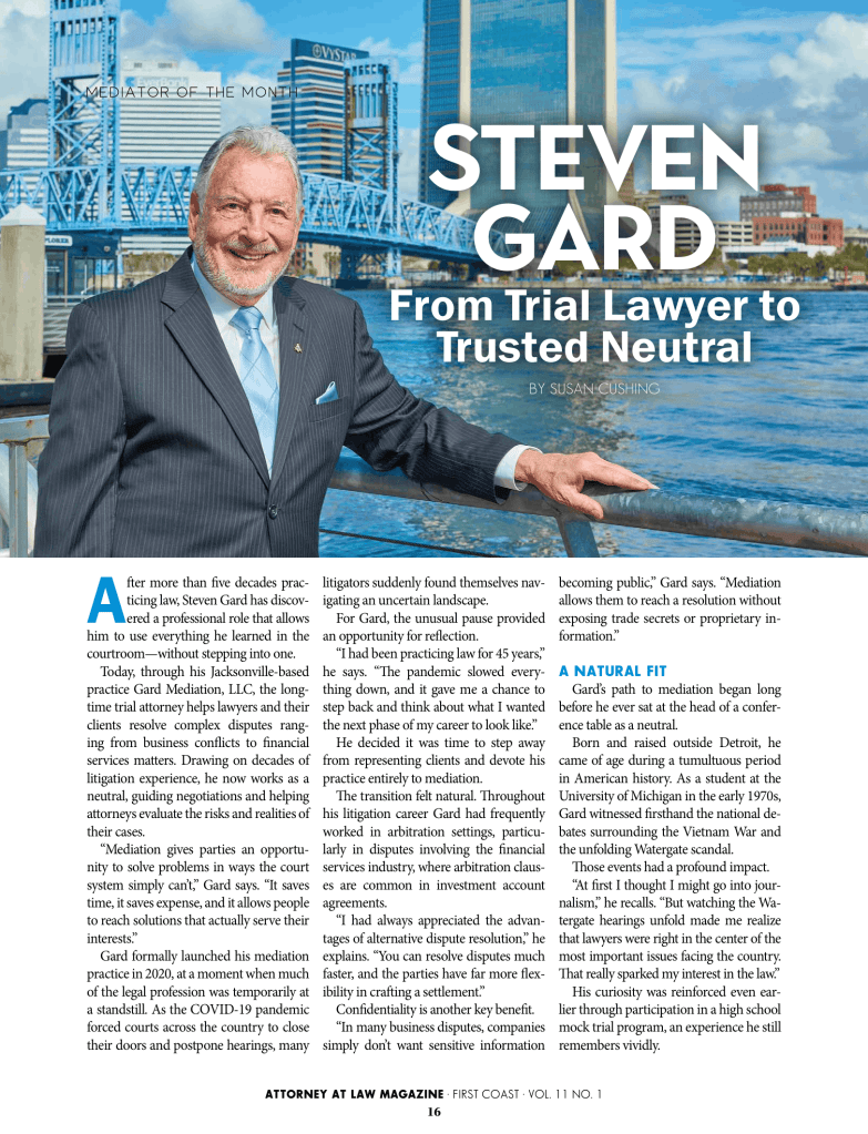Steven Gard Article